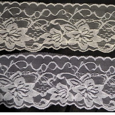 3" x 150 Yards Single White Flat Lace Trim Roll Image 1