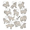 3&quot; x 2 1/2&quot; Bulk Color Your Own Dog Keychains Assortment Image 1