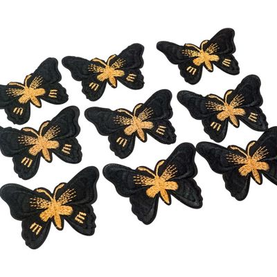 3" x 2 1/4" Black Gold Butterfly Patch 72 Pack Image 1