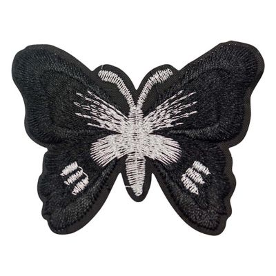 3" x 2 1/4" Black Silver Butterfly Patch 72 Pack Image 2