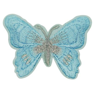 3" x 2 1/4" Blue Silver Butterfly Patch 72 Pack Image 2