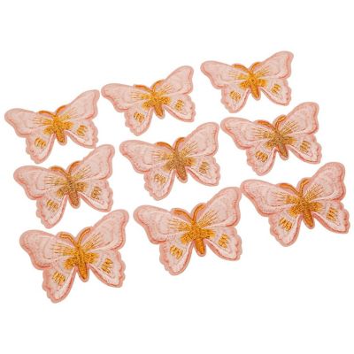 3" x 2 1/4" Blush Gold Butterfly Patch 72 Pack Image 1