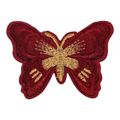 3" x 2 1/4" Burgundy Gold Butterfly Patch 72 Pack Image 2