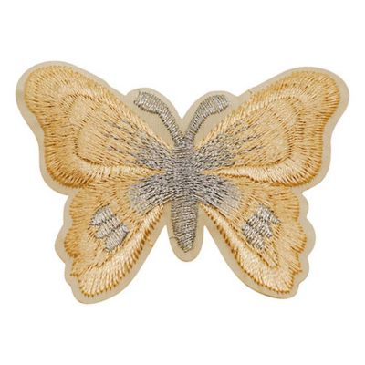 3" x 2 1/4" Champagne Silver Butterfly Patch 72 Pack Image 2