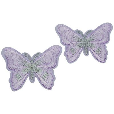 3" x 2 1/4" Hunter Silver Butterfly Patch 72 Pack Image 1