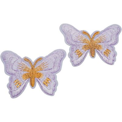 3" x 2 1/4" Lavender Gold Butterfly Patch 72 Pack Image 1