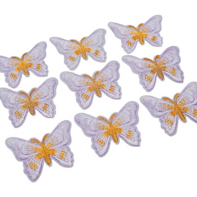 3" x 2 1/4" Lavender Gold Butterfly Patch 72 Pack Image 1