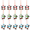 3" x 3 1/2" Bulk 48 Pc. Write-A-Name Skating Penguin Resin Christmas Ornaments Image 1