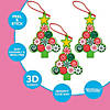 3" x 5" Candy Tree Christmas Ornament Green & Red Craft Kit - Makes 12 Image 3