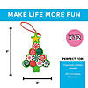 3" x 5" Candy Tree Christmas Ornament Green & Red Craft Kit - Makes 12 Image 4