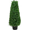 30" Artificial Boxwood Cone Topiary Tree with Round Pot  Unlit Image 1
