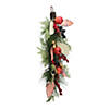 30" Autumn Harvest Mixed Berry and Pine Needle Artificial Teardrop Swag - Unlit Image 2