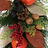 30" Autumn Harvest Mixed Berry and Pine Needle Artificial Teardrop Swag - Unlit Image 4