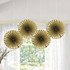 30" Giant Gold Hanging Paper Fans - 6 Pc. Image 2