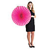 30" Giant Pink Hanging Paper Fans - 6 Pc. Image 1