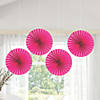 30" Giant Pink Hanging Paper Fans - 6 Pc. Image 2