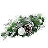 30" Green Pine and Needle Triple Candle Holder with Pinecones and Christmas Ornaments Image 3
