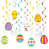 30" Hanging Easter Egg Swirl Decorations &#8211; 12 Pc. Image 1
