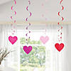 30" Hanging Valentine Hearts Swirl Decorations &#8211; 12 Pc. Image 2