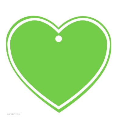 30 Heart Gift Tag Solid Blank Kiwi Green Image 1