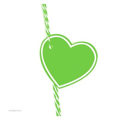 30 Heart Gift Tag Solid Blank Kiwi Green Image 1
