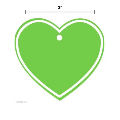 30 Heart Gift Tag Solid Blank Kiwi Green Image 2