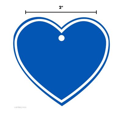 30 Heart Gift Tag Solid Blank Royal Blue Image 2
