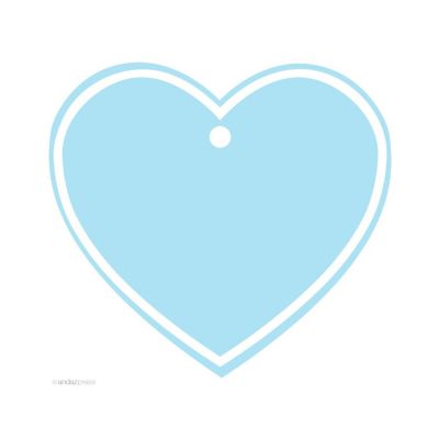30 Heart Gift Tags Solid Blank Baby Blue Image 1
