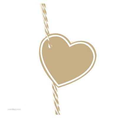 30 Heart Gift Tags Solid Blank Tan Brown Image 1
