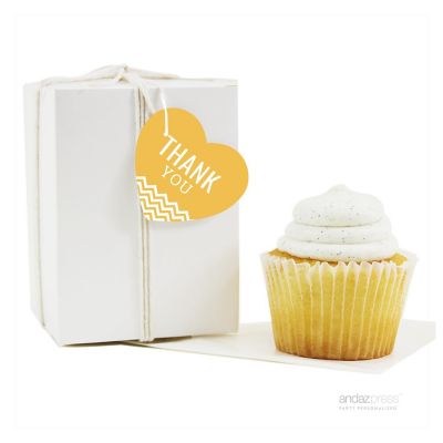 30 Heart Tag Chevron Thank You Deep/Yllw Image 1