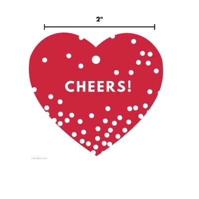 30 Heart Tag Modern Cheers! Red Image 2