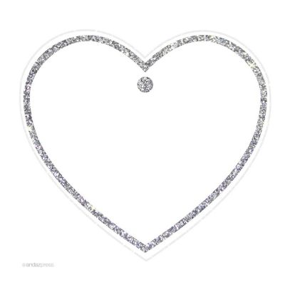 30 Heart Tag Solid Blank Silver Glitter Image 1