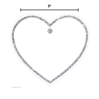 30 Heart Tag Solid Blank Silver Glitter Image 2