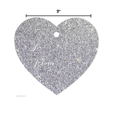 30 Heart Whimsical to/from Slvr Glitter Image 2