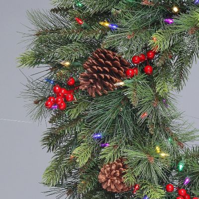 30" LED Forrest Berry Fir Wreath Image 2