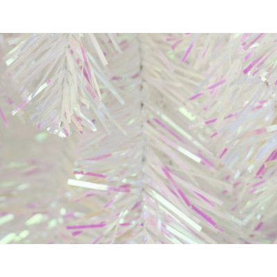 30" Metallic Teardrop Swag: Iridescent White Image 1
