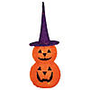 30" Pop Up Lighted Tinsel Stacked Jack-O-Lanterns Halloween Decoration Image 1