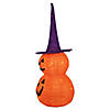 30" Pop Up Lighted Tinsel Stacked Jack-O-Lanterns Halloween Decoration Image 2
