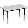 30" Proper 48" Rectangle T-Mold Activity Table with Adjustable Super Legs - Gray/Black Image 1