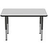 30" Proper 48" Rectangle T-Mold Activity Table with Adjustable Super Legs - Gray/Black Image 1