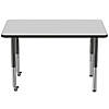 30" Proper 48" Rectangle T-Mold Activity Table with Adjustable Super Legs - Gray/Black Image 4