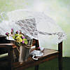 30" White Polyester Lace with Plastic Handle Parasol Image 1