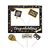 30" x 24" Black & Gold Graduation Photo Booth Frame & Props Kit &#8211; 6 Pc. Image 1