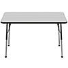 30" x 48" Rectangle T-Mold Activity Table with Adjustable Standard Ball Glide Legs - Gray/Black Image 1