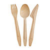 300 Pc. Natural Birch Eco Friendly Disposable Wooden Cutlery Set - Spoons, Forks and Knives (100 Guests) Image 1