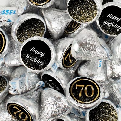 300 Pcs 70th Birthday Candy Chocolate Party Favor Hershey's Kisses Bulk (3lb) Image 1