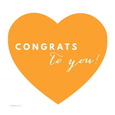30PC Heart Chic Congrats to You! Orange Image 1