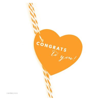 30PC Heart Chic Congrats to You! Orange Image 1