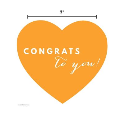 30PC Heart Chic Congrats to You! Orange Image 2