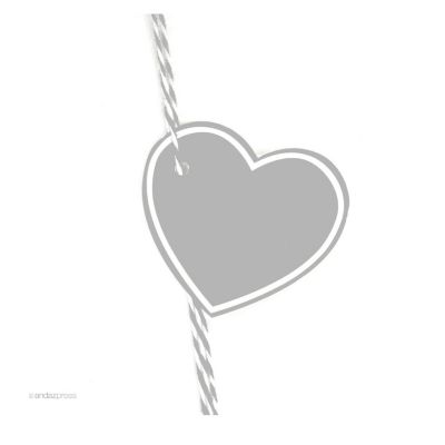 30PC Heart Gift Tags Solid Blank Gray Image 1